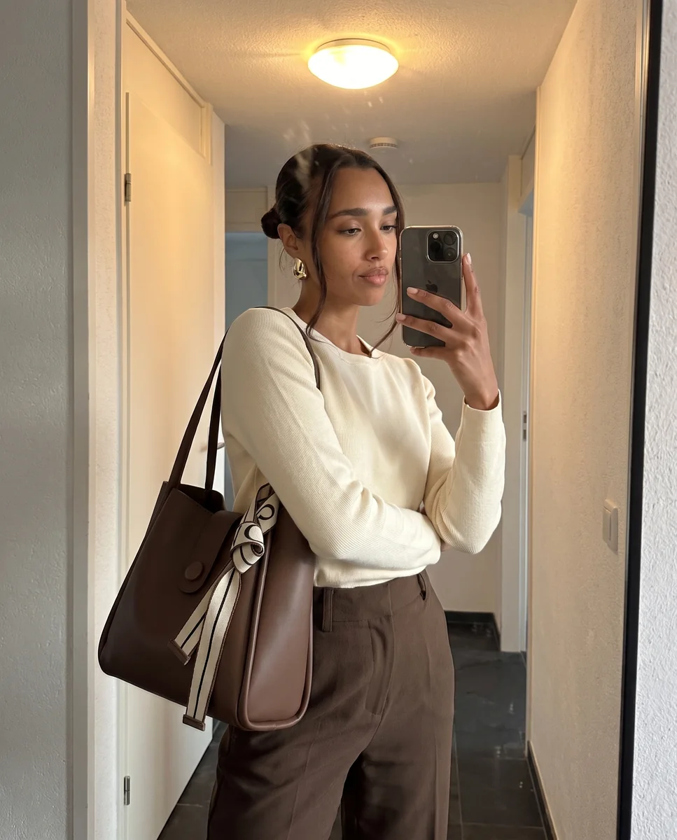 On the way out with the Everyday Tote in Espresso